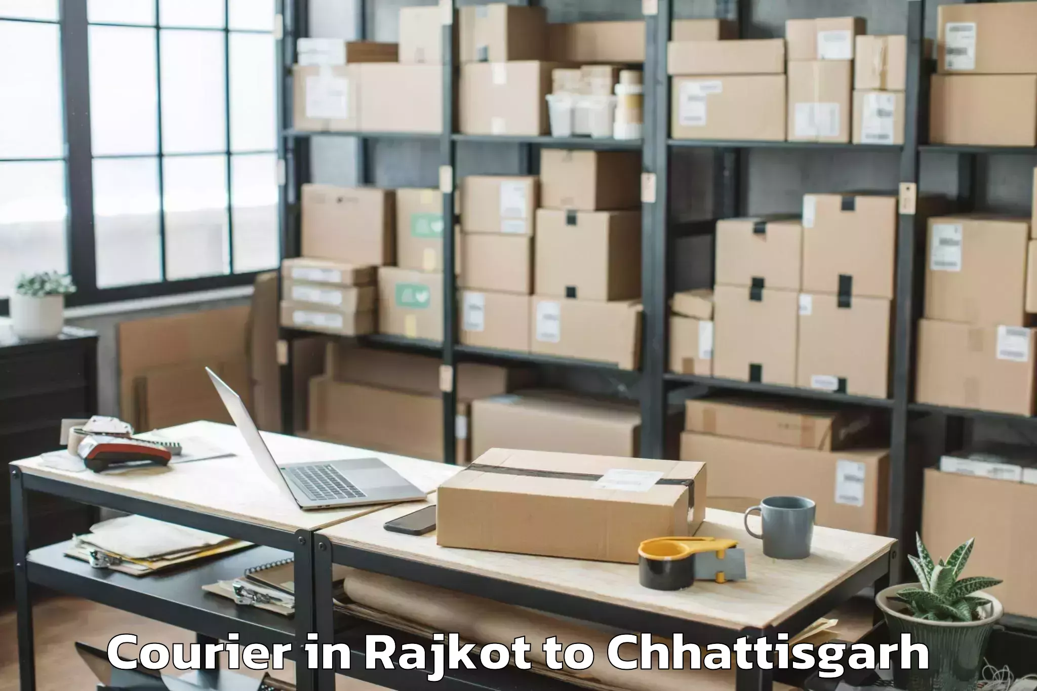 Professional Rajkot to Icfai University Raipur Durg Courier